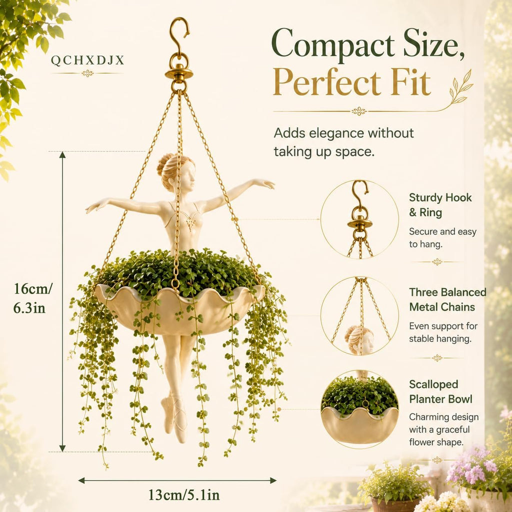 🎁🎁Ballet Dancer Hanging Planter Decorative Hanging Flower Pot🎁🎁