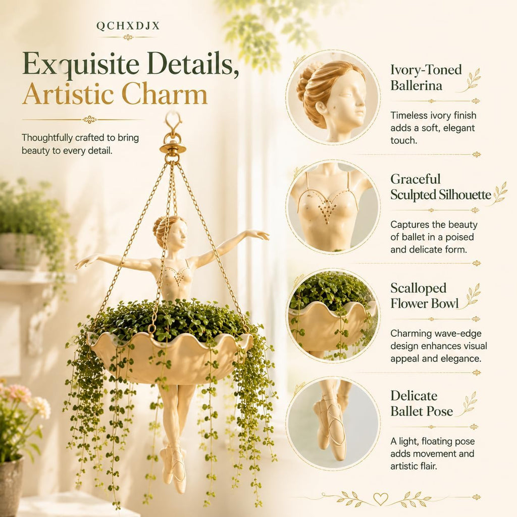 🎁🎁Ballet Dancer Hanging Planter Decorative Hanging Flower Pot🎁🎁