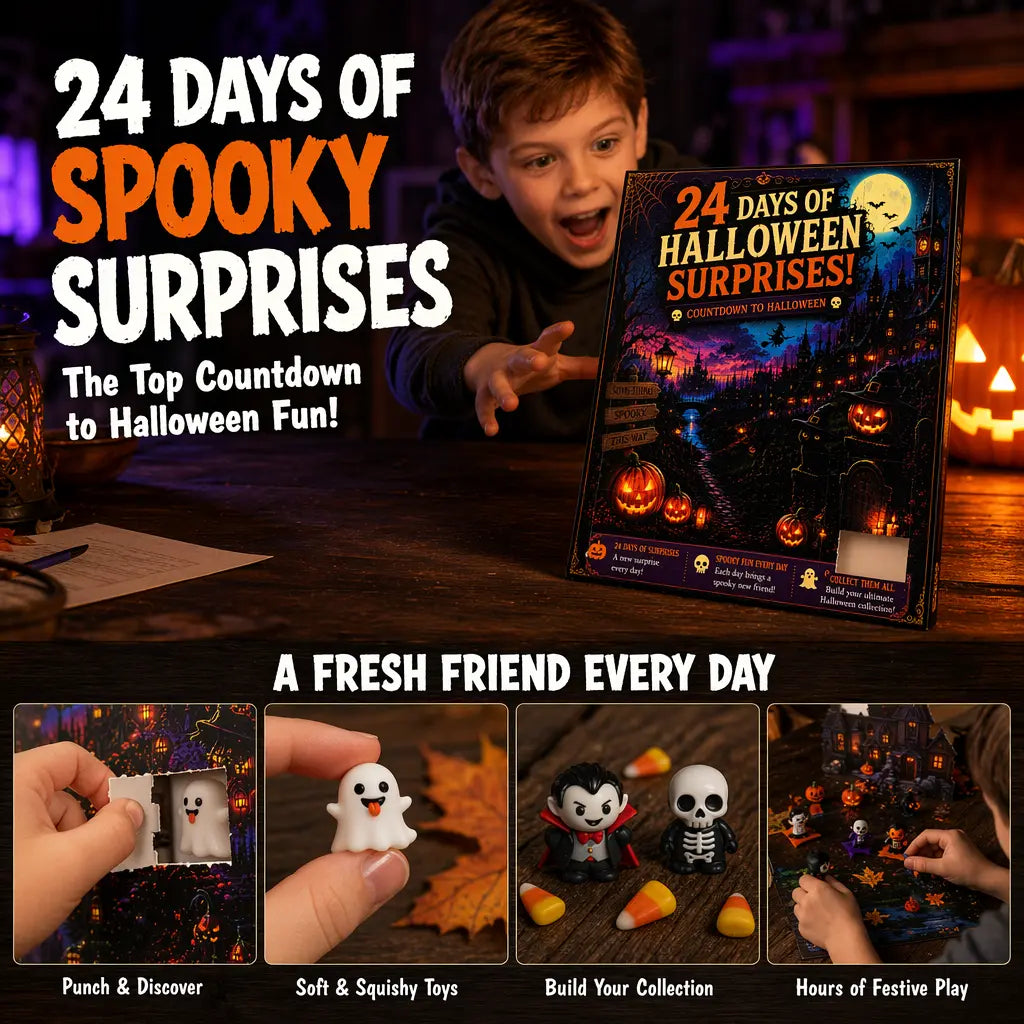 24 Days Halloween Advent Calendar, Surprise Countdown Calendar with Mini Figures for Kids, Halloween Gifts and Holiday Party Fun