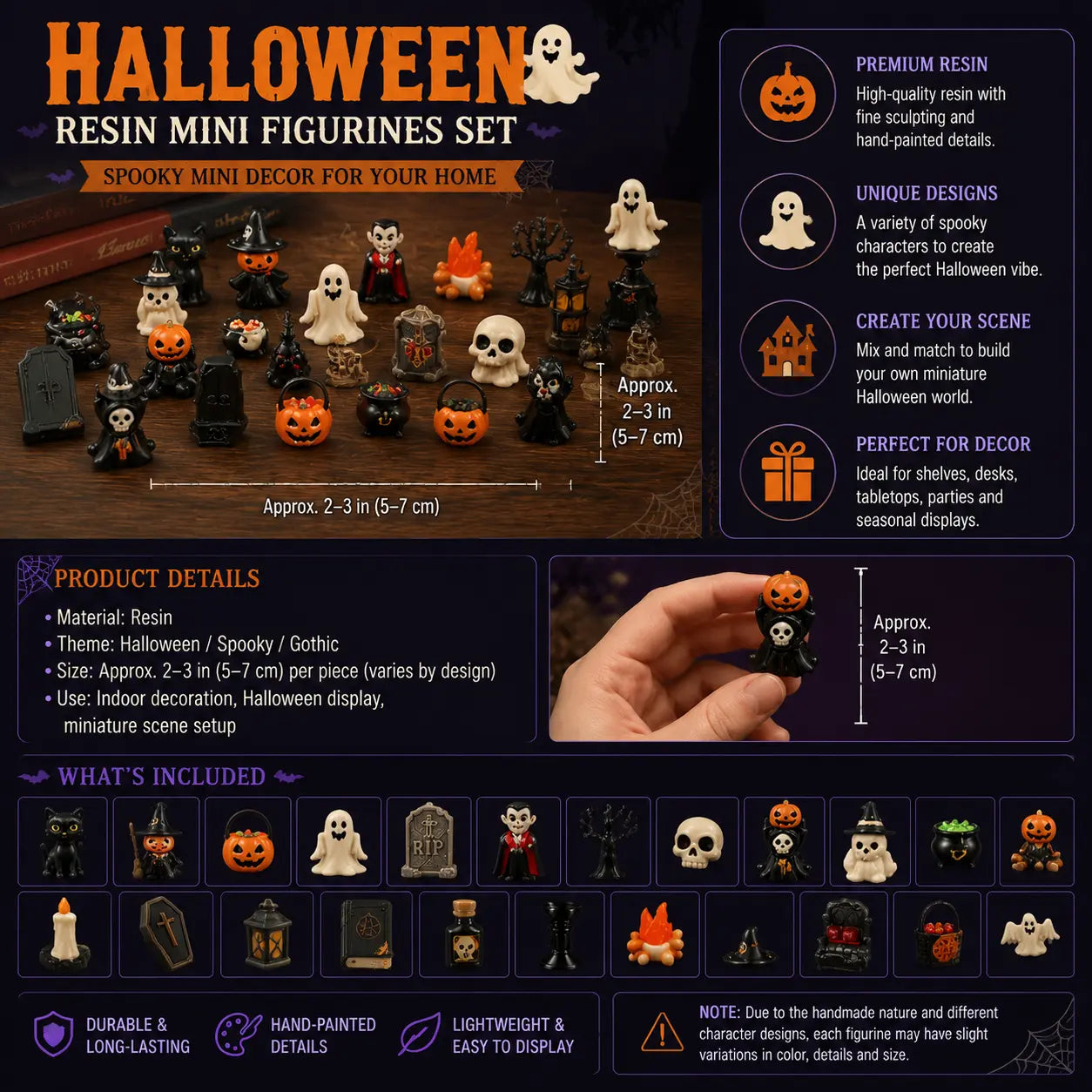 24 Days Halloween Advent Calendar, Surprise Countdown Calendar with Mini Figurines for Halloween Decor, Kids and Holiday Gifts