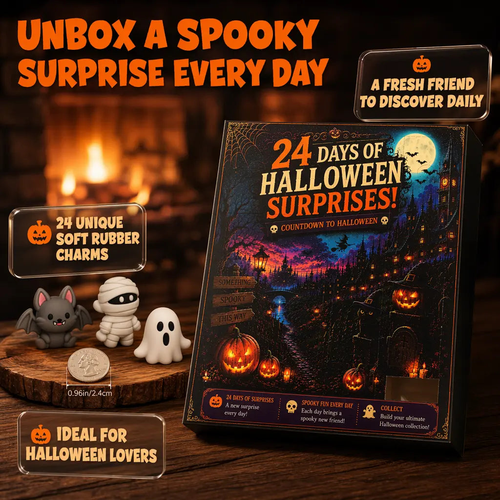 24 Days Halloween Advent Calendar, Surprise Countdown Calendar with Mini Figures for Kids, Halloween Gifts and Holiday Party Fun