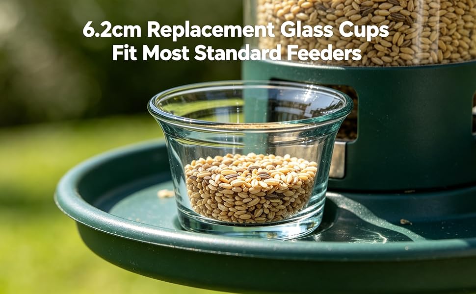 Glass Oriole Feeders Suitable for Hummingbirds & Goldfinches - Outdoor Hanging Bird Feeder with Jelly Replacement Bowls, Hanging Design for Garden, Balcony, Patio - Compatible for Oriole Jelly Feeders Cups
