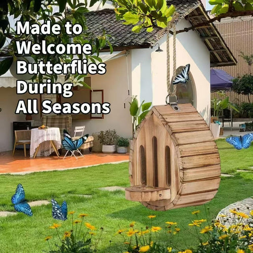 ⭐⭐Wooden Butterfly House with Feeder⭐⭐
