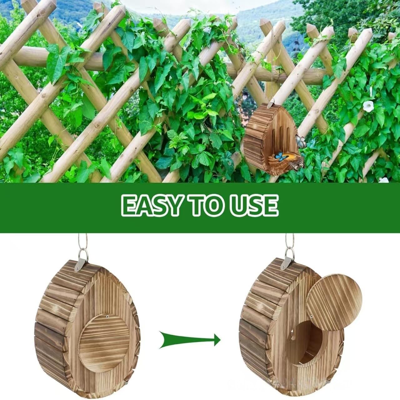 ⭐⭐Wooden Butterfly House with Feeder⭐⭐
